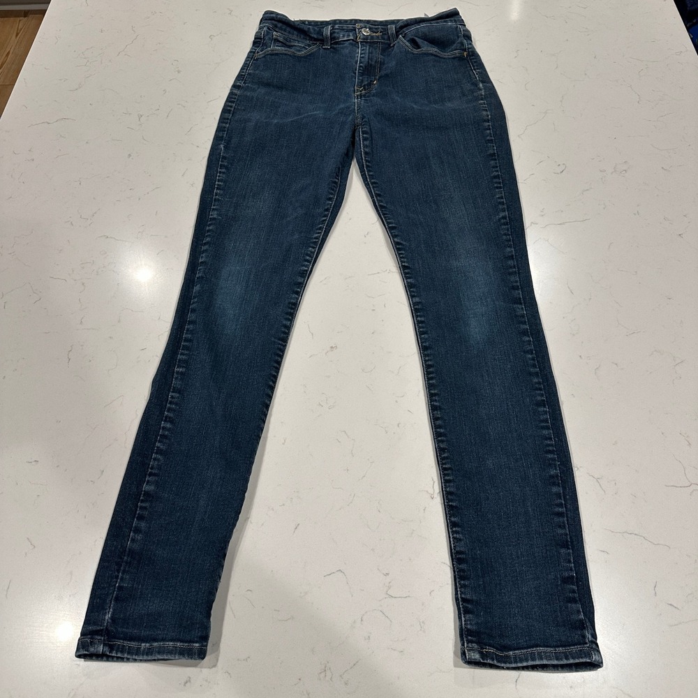 Levis 711 Skinny Jeans Dark Wash Denim W27 L32 Mid Rise Stretch 19970-0087